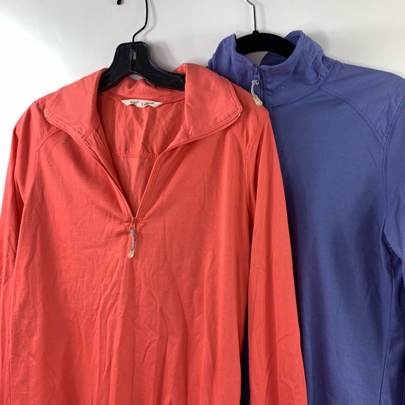 2 Woolrich Womens Large Cotton quarter zip shirts- Lot of 2 - Pink Purple size L - Picture 5 of 8